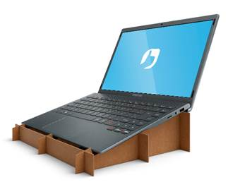 Embalagem vira suporte do notebook